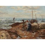 [§] JOHN MCGHIE (SCOTTISH 1867-1952)THE RETURN OF THE FLEET Signed, oil on canvas46cm x 61cm (18in x