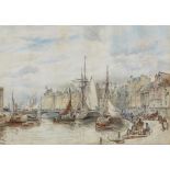 ALEXANDER BALLINGALL (SCOTTISH 1870-1910)THE SHORE AT LEITH Signed and inscribed, watercolour51cm