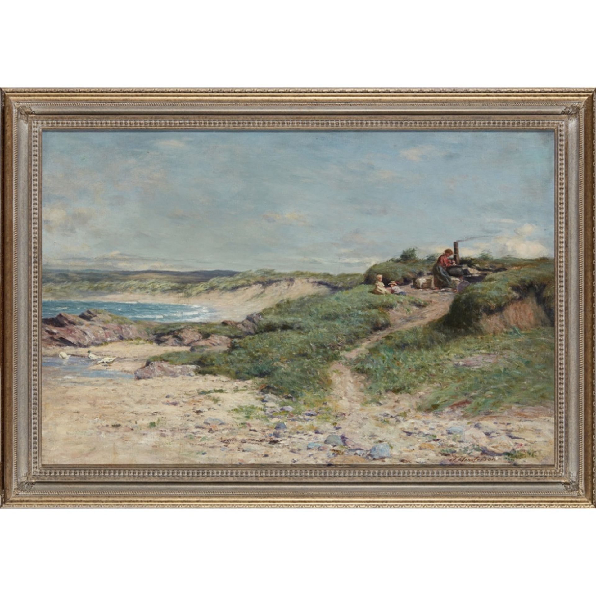 JOSEPH HENDERSON R.S.W. (SCOTTISH 1832-1908)ON THE BEACH, DUNAVERTY, SOUTHEND, MULL OF KINTYRE - Image 2 of 2