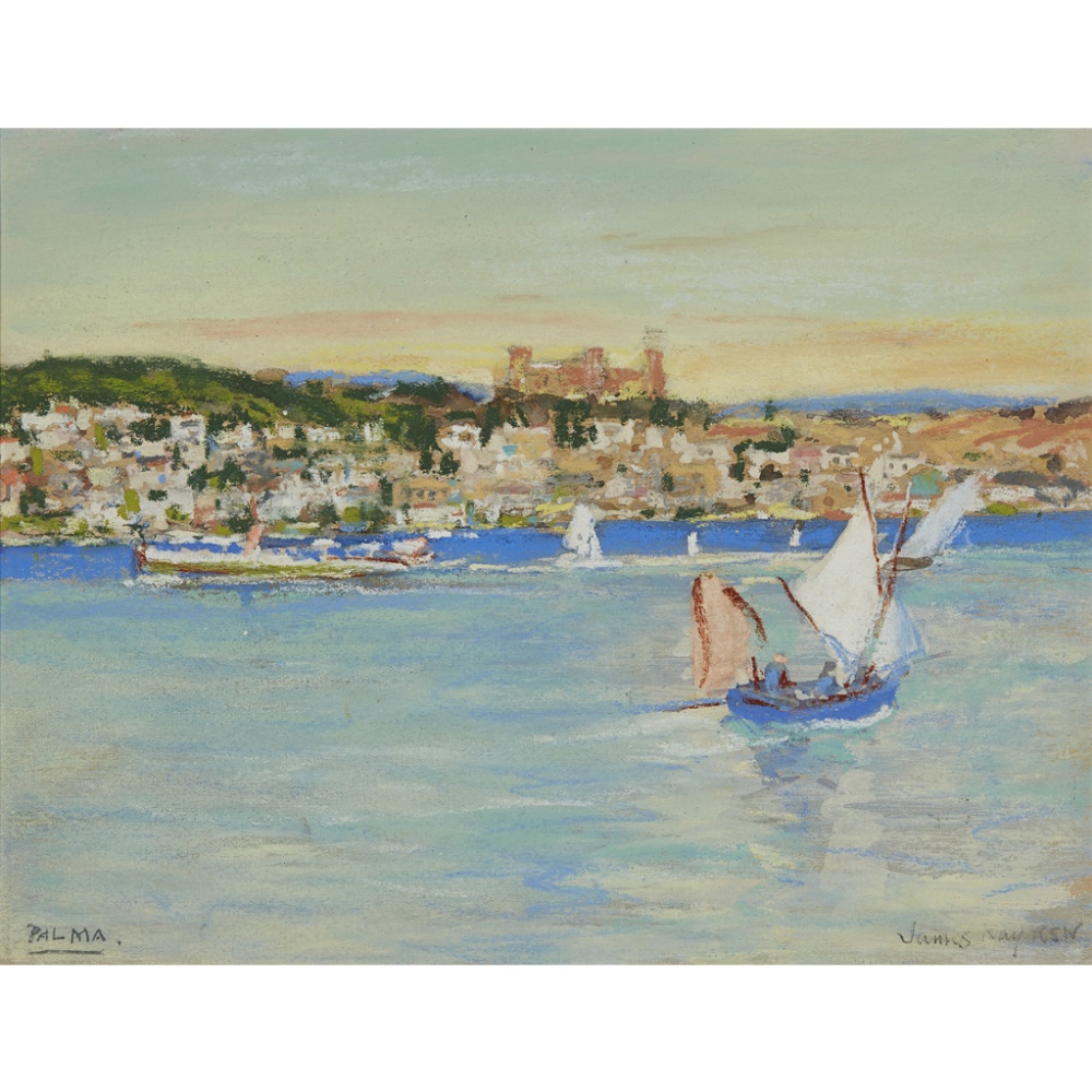 JAMES KAY R.S.A., R.S.W. (SCOTTISH 1858-1942)PALMA Signed and inscribed, pastel18cm x 24cm (7in x