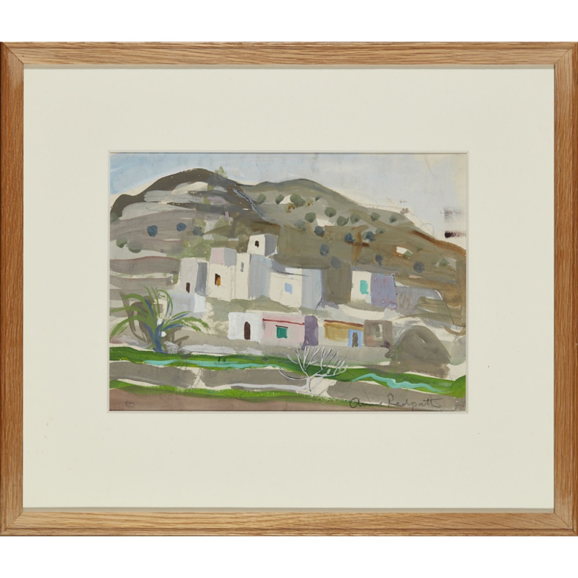 [§] ANNE REDPATH O.B.E., R.S.W., A.R.A., R.O.I., R.B.A., L.L.D. (SCOTTISH 1895-1965)COTTAGES, CANARY - Image 2 of 2