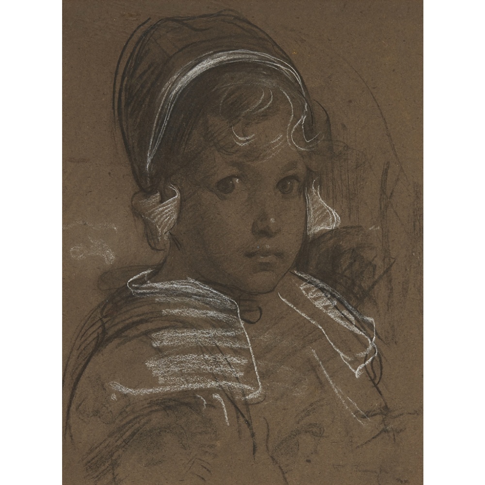 ROBERT BROUGH R.A., A.R.S.A. (SCOTTISH 1872-1905)HEAD OF A GIRL Signed, pastel36cm x 25.5cm (14in