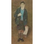 [§] JAMES COWIE R.S.A., L.L.D. (SCOTTISH 1886-1956)BOY WITH DRAWING PAPER Signed, pencil and