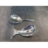 Two silver caddy spoons