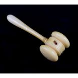 A small ivory gavel decorated in Shibayama c.1910/20