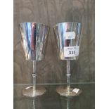 A pair of large silver goblets, London 1988
