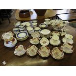 A Coalport Hong Kong pattern bowl and candlestick, Royal Albert Canterbury pattern tea service,