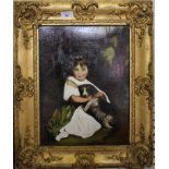 After Joshua Reynolds Miss Jane Bowles Oil on canvas, late Victorian, relined 40cm x 30cm