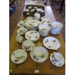 Various Royal Worcester Evesham pattern dinnerwares, including scallop shell dish, bowls, dinner