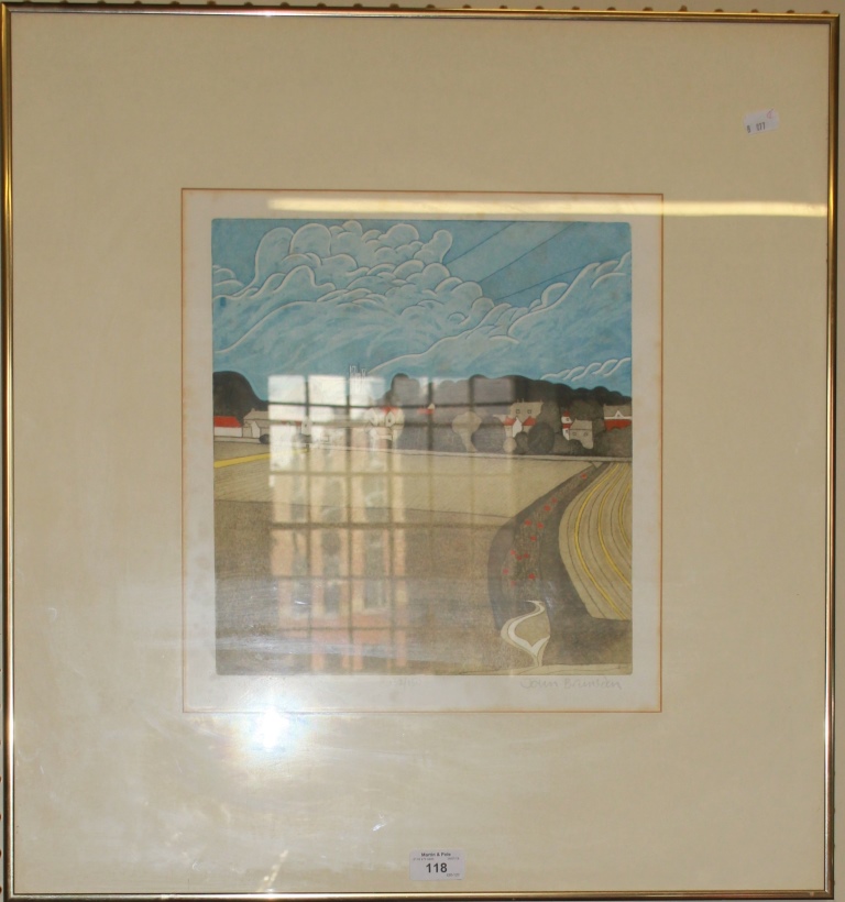 John Brunsdon (1933-2014) 'Orford' Colour etching, signed in pencil and numbered 132/150 , 31cm x