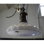 An opaque glass ceiling light, c.1910, with moulded shade, 28cm diameter
