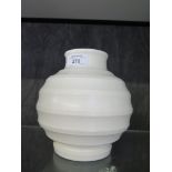 A Keith Murray Wedgwood cream glaze vase, of moulded globular form, printed mark and impressed W,