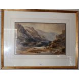 Highland view with a river Watercolour Possibly signed Rothwell (slipped in mount) 29cm x 47cm