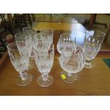 A set of six Waterford Crystal Colleen Champagne flutes, a larger similar and a pair of matching
