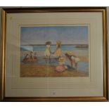 Rene Legrand (French 1923-1996) Children playing at the seaside Limited edition 31/850 print, signed