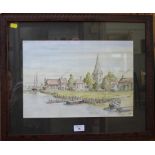 F.W.T. Bosham West Sussex Watercolour, initialled 27cm x 40cm