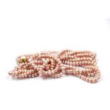 A three string fresh water pearl necklace