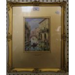 G. Parini 'A Canal in Venice' Watercolour, signed 19.5cm x 14.5cm