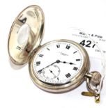 A Benson silver half hunter pocket watch