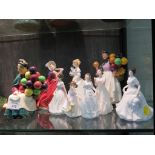 Royal Doulton Figures: The Little Pig HN1793, Melody HN4117 x2, Tootles HN1680, My First Figurine