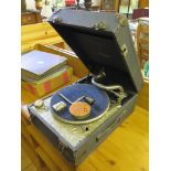 A Maxitone picnic gramophone, with Meltrope III sound box, and various gramophones