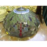 A Tiffany style stained glass light shade, with dragonfly design 41cm diameter