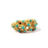 A multi turquoise set ring