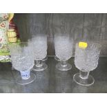 A set of six Whitefriars bark effect glasses, 9.5cm high