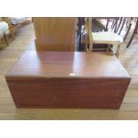 A mahogany chest, of rectangular form with hinged lid, 92cm wide, 45cm deep, 36cm wide