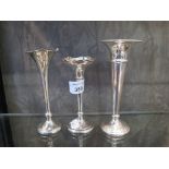 Three silver specimen vases