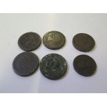 Six coins circa 18th century