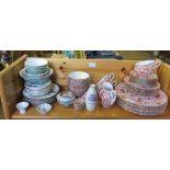 A Chinese dinner service, with all over floral pattern, and various other Oriental plates and bowls,