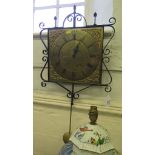 A 30hr brass dial with gilt metal scroll spandrels, inscribed Jno. Jackson, Henley, 25cm square,