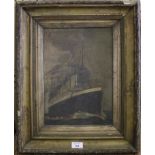 Early 20th century school Titanic Oil on canvas, indistinctly signed 34cm x 24cm