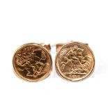 A pair of half sovereign cufflinks