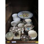 A crested china miniature tea service, other crested china, Royal Cauldron teawares, other