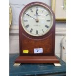 A Churchill Westminster chiming walnut cased quartz mantel clock, 27cm high
