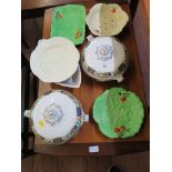 Three Carltonware cabbage leaf dishes, a pair of tureens and covers and other ceramics