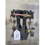 A Stuart Turner D10 vertical twin cylinder live steam engine, fitted with reversing gear 14cm high