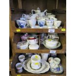 Various commemorative cups, a collection of egg cups, Wedgwood trinket boxes and various other