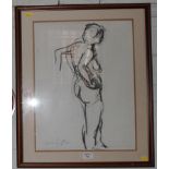 Richard W. Conway-Jones Study of a nude Charcoal, signed 50cm x 38cm