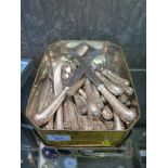 A large collection of silver handled cutlery to include cake forks, dessert knife and small