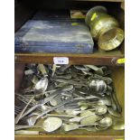 A large collection of plate cutlery (two trays)