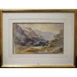 Highland view with a river Watercolour Possibly signed Rothwell (slipped in mount) 29cm x 47cm