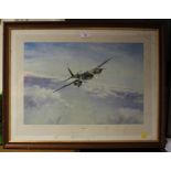 After Robert Taylor Mosquito aircraft Lithograph signed in pencil by Leonard Cheshire V.C. 31cm x
