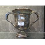 A silver trophy cup