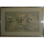 Spencer Roberts White Cats Lithograph 36.5cm x 63cm