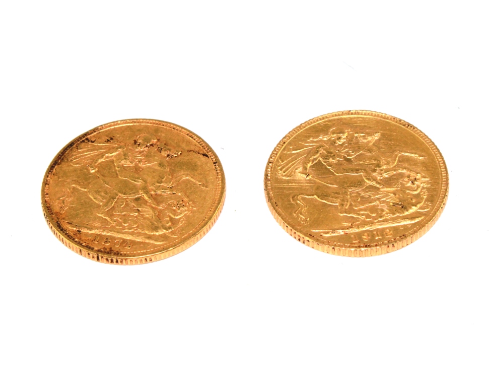 Two gold sovereigns