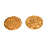 Two gold sovereigns