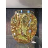 A Lalique Tourbillons vase in citrus yellow, limited edition 78/999 with box and certificate, etched